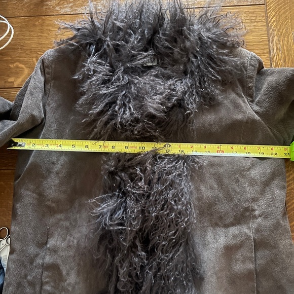 Chico's Dark Brown Teddy Jacket with Faux Fur - Picture 9 of 12